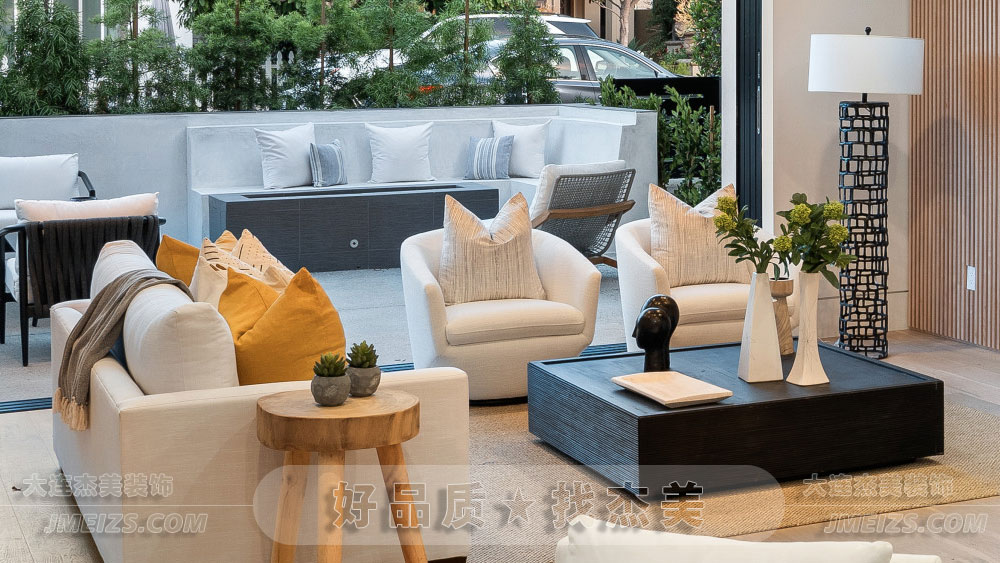 大连装修潮流趋势之原木风/现代美学原木温度之开放客厅-大连k1体育装饰官网